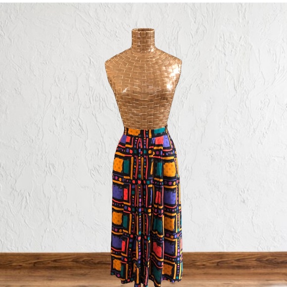 Vintage Dresses & Skirts - Vintage Abstract Pattern Circle Skirt